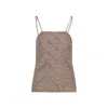 Valentino Womens  Garavani Sleeveless Metallic-knit Top In Multicolor