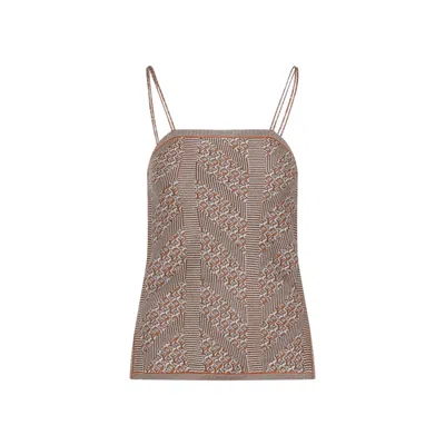 VALENTINO VALENTINO FITTED MULTICOLOUR TOP WITH SPAGHETTI STRAPS