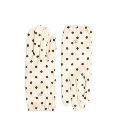 VALENTINO GARAVANI VALENTINO VLOGO SIGNATURE POLKA DOT-PRINTED GLOVES