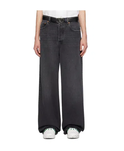 Valentino Five-pocket Jeans In Black