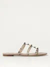 Valentino Garavani Women Rockstud Leather Flat Sandals In Pink