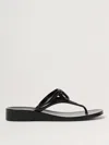 Valentino Garavani Woman Thong Sandal Black Size 8 Synthetic Fibers In Black