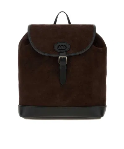 Valentino Garavani Flap Backpack In Brown