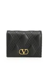 Valentino Flap French Wallet | Quiltie 67 | Nappa Deluxe/a.brass Logo Wallets Black