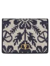 Valentino Flap French Wallet Vlogo Signature In Ayn Avorio Blue Dark Sapphire