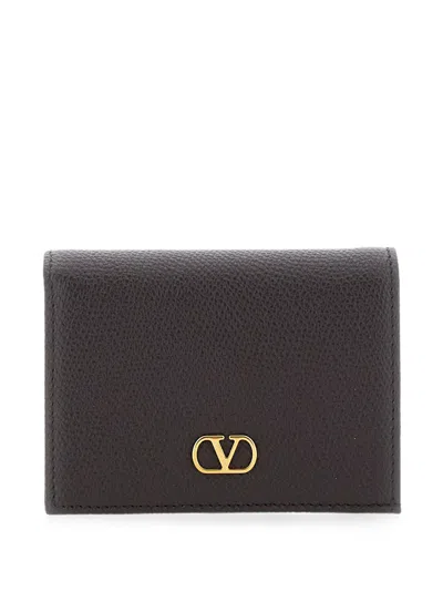 Valentino Garavani Valentino Flap French Wallet  Vlogo Signature In Brown