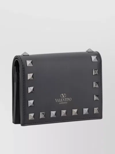 Valentino Garavani Flap Leather Wallet Rockstud Studs