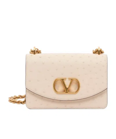 Valentino Garavani Flap-over Shoulder Bag In Neutral