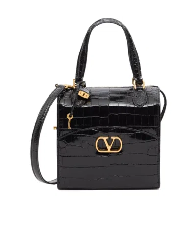 Valentino Garavani Flap Shoulder Bag In Black