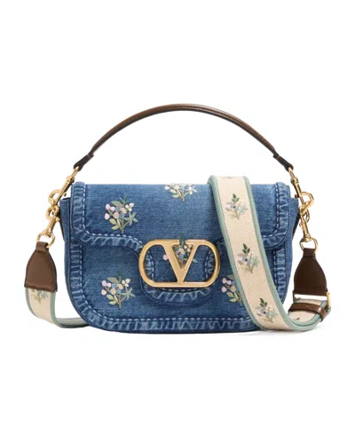 VALENTINO GARAVANI VALENTINO ALLTIME DENIM MEDIUM SHOULDER BAG