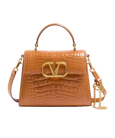 Valentino Garavani Flap Shoulder Bag In Brown