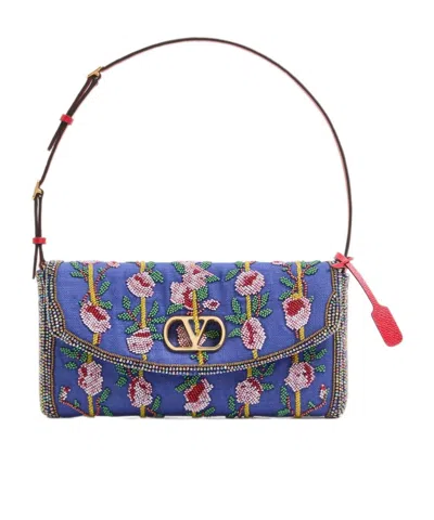 Valentino Garavani Flap Shoulder Bag In Blue