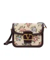 Valentino Garavani  Small Bag 9to5 In Jacquard Fabric Papier Floral In Multicolored/oak Brown