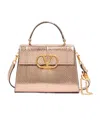 Valentino Small Vsling Laminated Elaphe Leather Top Handle Bag In Pink