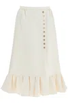 Valentino Women's Long Natural Skirt With Pleated Hem In White