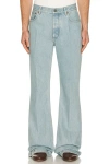 Valentino Logo Patch Flared Jeans In Blue