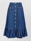 Valentino Garavani Blue Denim Cotton Skirt