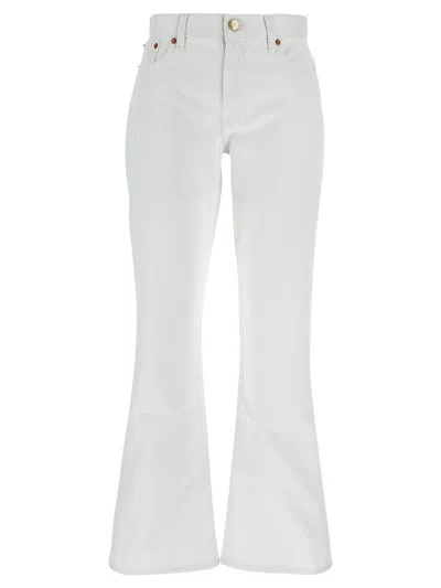 Valentino Cotton Denim Jeans With Vlogo In White
