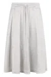 Valentino Flared Midi Skirt In Silver