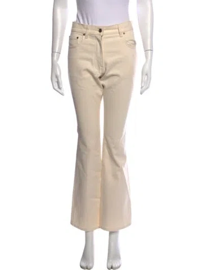 Pre-owned Valentino Flared Pants In Neutrals
