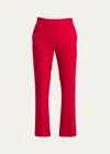 Valentino Garavani Silk Cady Trousers With Tailored Silhouette In Red