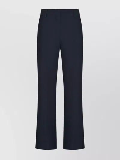 Valentino Flared Trousers With Back Pockets And Belt Loops In Blue