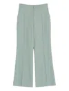 Valentino Flared Wool Trousers In Green