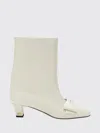 Valentino Leather Mid-calf Boots Featuring Bow Detail In White
