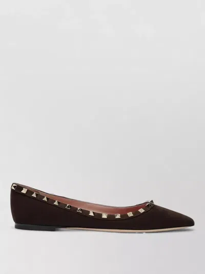 Valentino Garavani Flat Ballerina Shoes Pointed Toe Studs