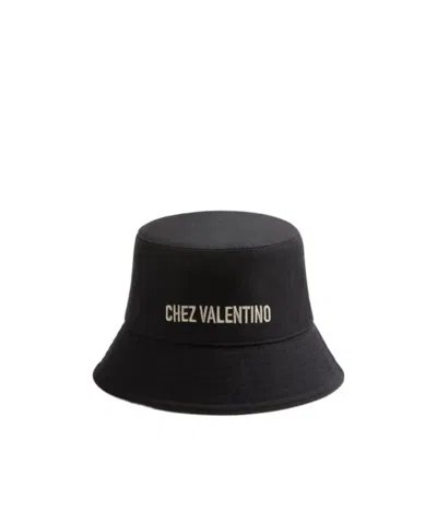 VALENTINO GARAVANI CHEZ VALENTINO COTTON BUCKET HAT WITH EMBROIDERY