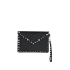 Valentino Flat Rockstud Cpouch In Black