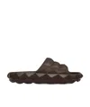Valentino Flat Rockstud Slides In Brown