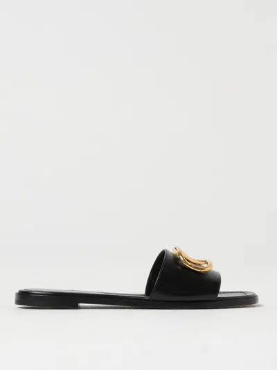 Valentino Garavani Black Calfskin Vlogo Signature Slide