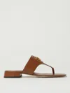Valentino Garavani Women Caramel Leather Vlogo Thong