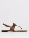 Valentino Garavani Vlogo Signature Leather Thong Sandals In Brown