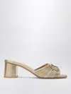 Valentino Sandalo Slide Vlogo Signature Gold In Gold