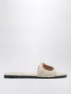 Valentino Garavani Sandalo Slide Vlogo Cut-out In Shearling Women In Natural