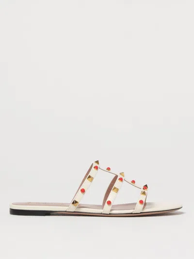 VALENTINO GARAVANI FLAT SANDALS VALENTINO GARAVANI WOMAN COLOR YELLOW CREAM,421730090