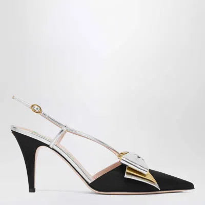 Valentino Garavani Multicolor Calf Leather Bos Taurus High Heel Pumps In Black