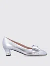 Valentino 45mm Bowow Leather Pumps In Silver