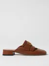Valentino Garavani Vlogo Signature Calfskin Moccasin Mule With Fringes 25mm Woman Tobacco 41.5 In Tabak