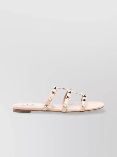 Valentino Garavani Flat Studded Leather Sandals With Open Toe