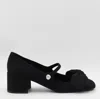 Valentino Mary Jane Block Heel Square Toe In Black