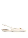 Valentino Slingback Vlogo Ballerina In White