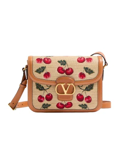 VALENTINO GARAVANI VALENTINO GARAVANI 9TO5 SHOULDER BAG IN SYNTHETIC JACQUARD RAFFIA