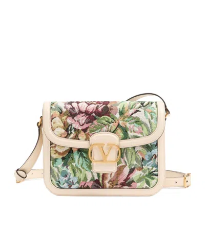 VALENTINO GARAVANI VALENTINO FLORAL PATTERNED FOLDOVER TOP SHOULDER BAG