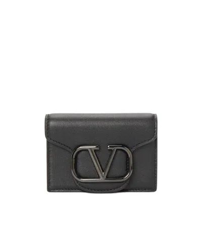 Valentino Garavani Flip Wallet In Black