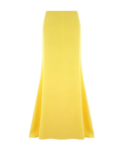 Valentino Floor-length Silk Skirt In Yellow