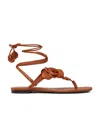 VALENTINO GARAVANI FLORAL APPLIQUÉ LEATHER SANDALS