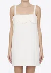 Valentino Crepe Couture Short Dress In White